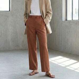 Frankie Shop Women's Isla Tailored Trouser Pants in brown size XS